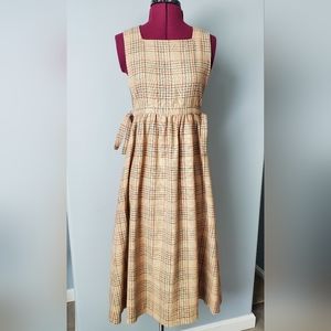 70s Glenora plaid pinafore jumper dress